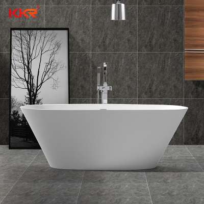 artificial stone solid surface freestanding marble bathtub