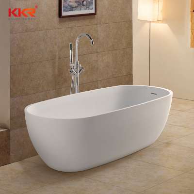 Bathroom Ware resin composite stone oval freestanding 55 inch bathtub Solid Surface stone bathtub