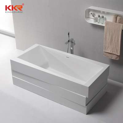 Japanese Adult Size tall soak Bathtubs Artificial Stone Free Standing Bath tub